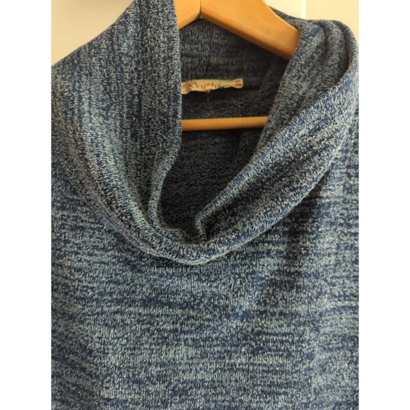 AXYEH Women's M Blue Wrap Cowl Knit Sweater Oversized Stretch Cozy - Picture 4 of 11